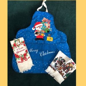 🎄 NEW 4 Piece Towel & Apron Set